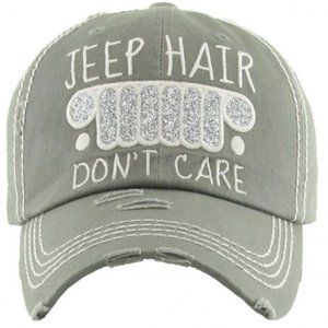 Jeep Hair Don't Care Moss Gray Hat Glitter …